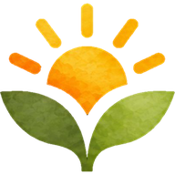 The Beginnings mark, a sun over two leaves