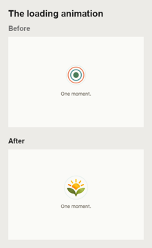 Loading animation, before and after